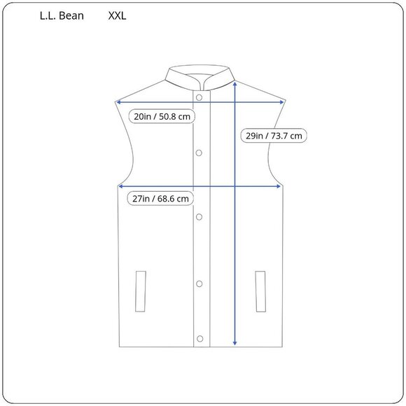 L.L. Bean Mens Fleece Vest XXL Regular Blue Polyester Zippered Pockets - Picture 2 of 5